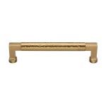 M Marcus Heritage Brass Cabinet Pull Bauhaus Hammered Design 160mm Centre to Centre